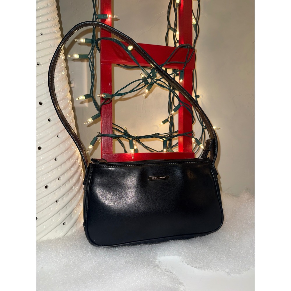 Nine & Company Black‎ Faux Leather Shoulder Bag Small Purse